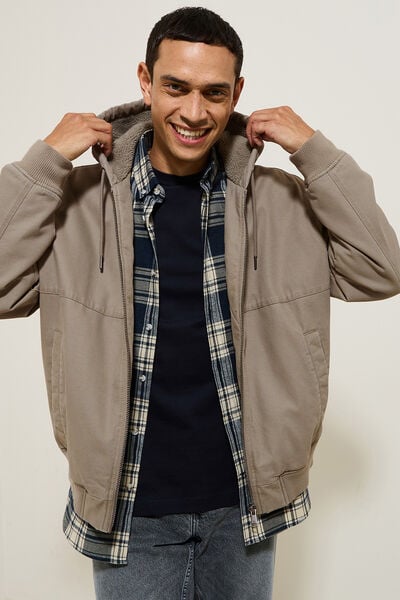 Blouson à capuche en coton