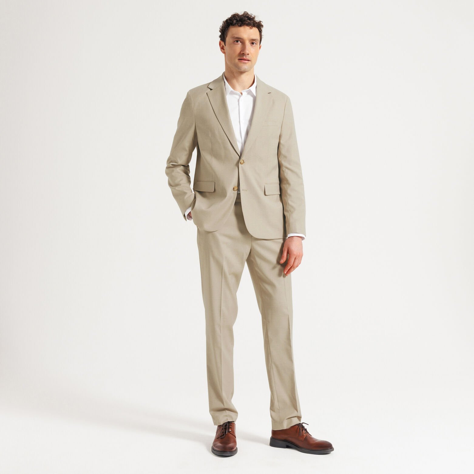 Comfort fit kostuumbroek in twill