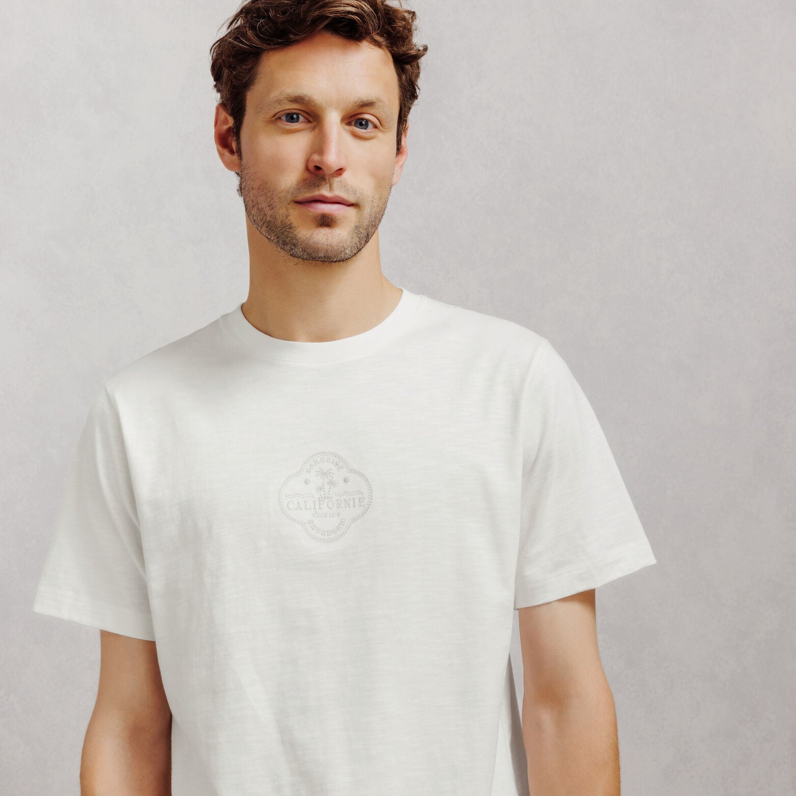 Tee shirt mati&egrave;re flamm&eacute;e imprim&eacute; Californie