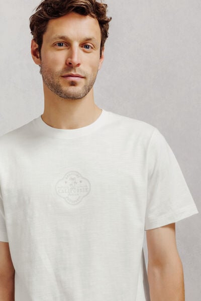 Tee shirt mati&egrave;re flamm&eacute;e imprim&eacute; Californie