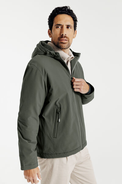 Blouson à capuche doublé en sherpa