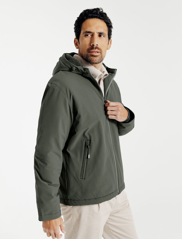 Blouson &agrave; capuche doubl&eacute; en sherpa