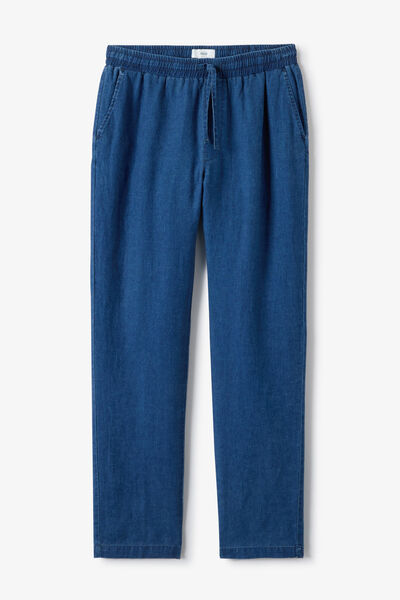 Pantalon tapered 100% lin