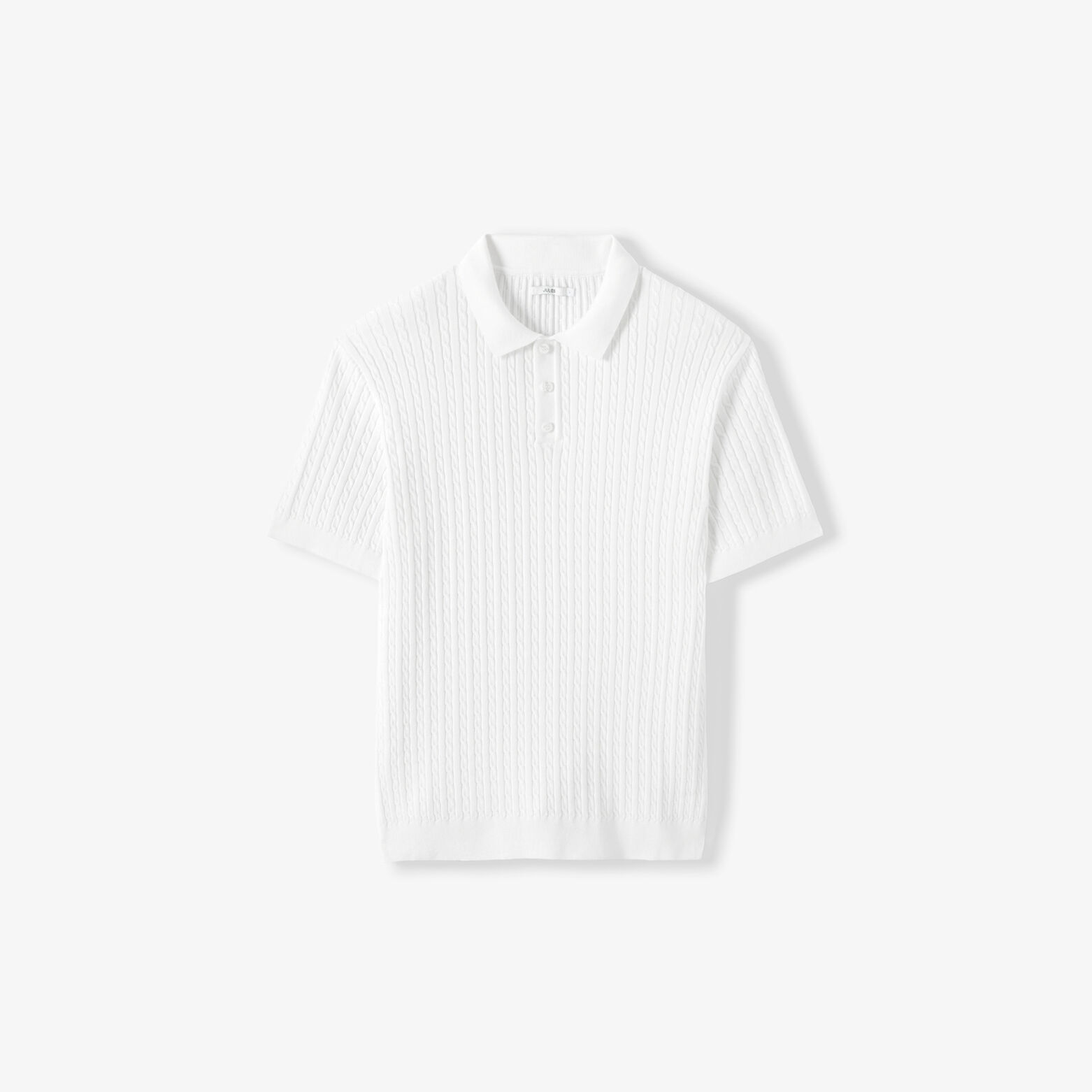 Polo en maille manches courtes torsad&eacute;
