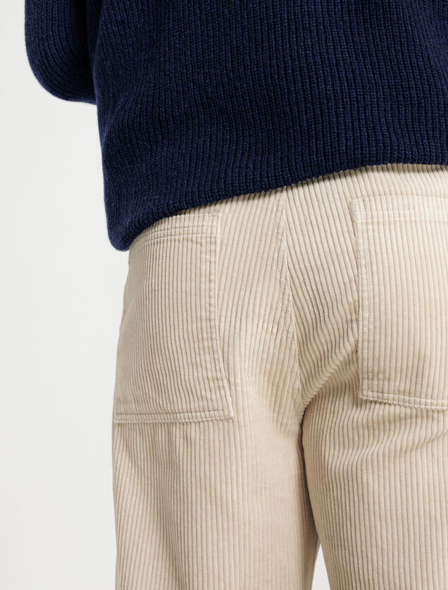 Pantalon en velours taille &eacute;lastiqu&eacute;e