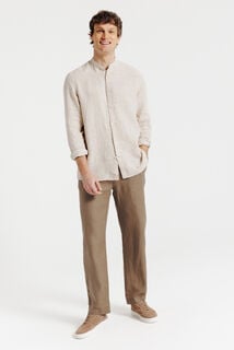 Loose fit chinobroek in 100% linnen