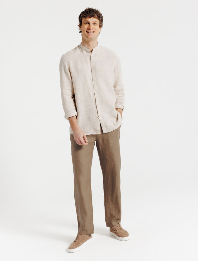 Loose fit chinobroek in 100% linnen