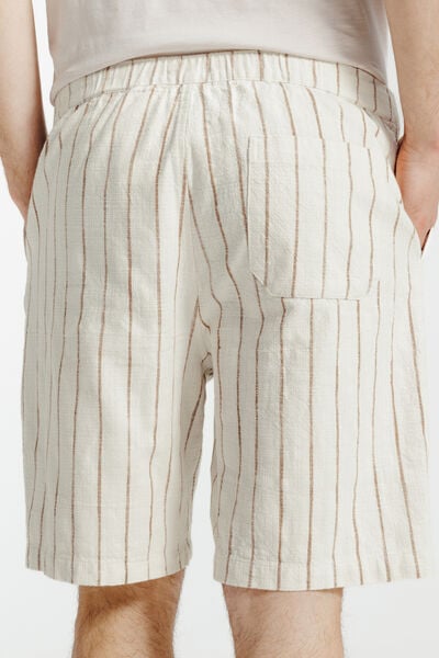 Gestreepte bermuda met elastische tailleband