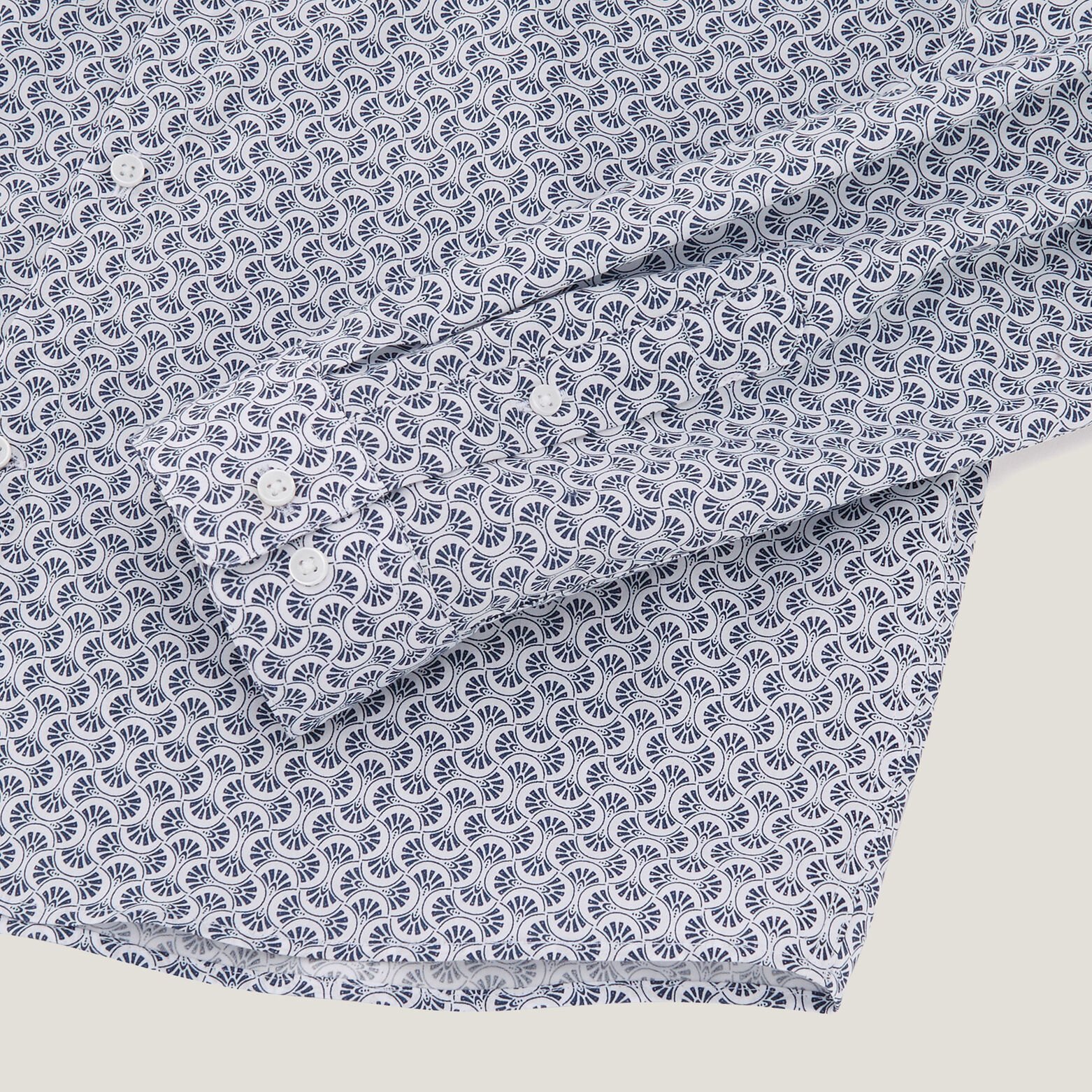 Regular hemd met geometrische print in biokatoen