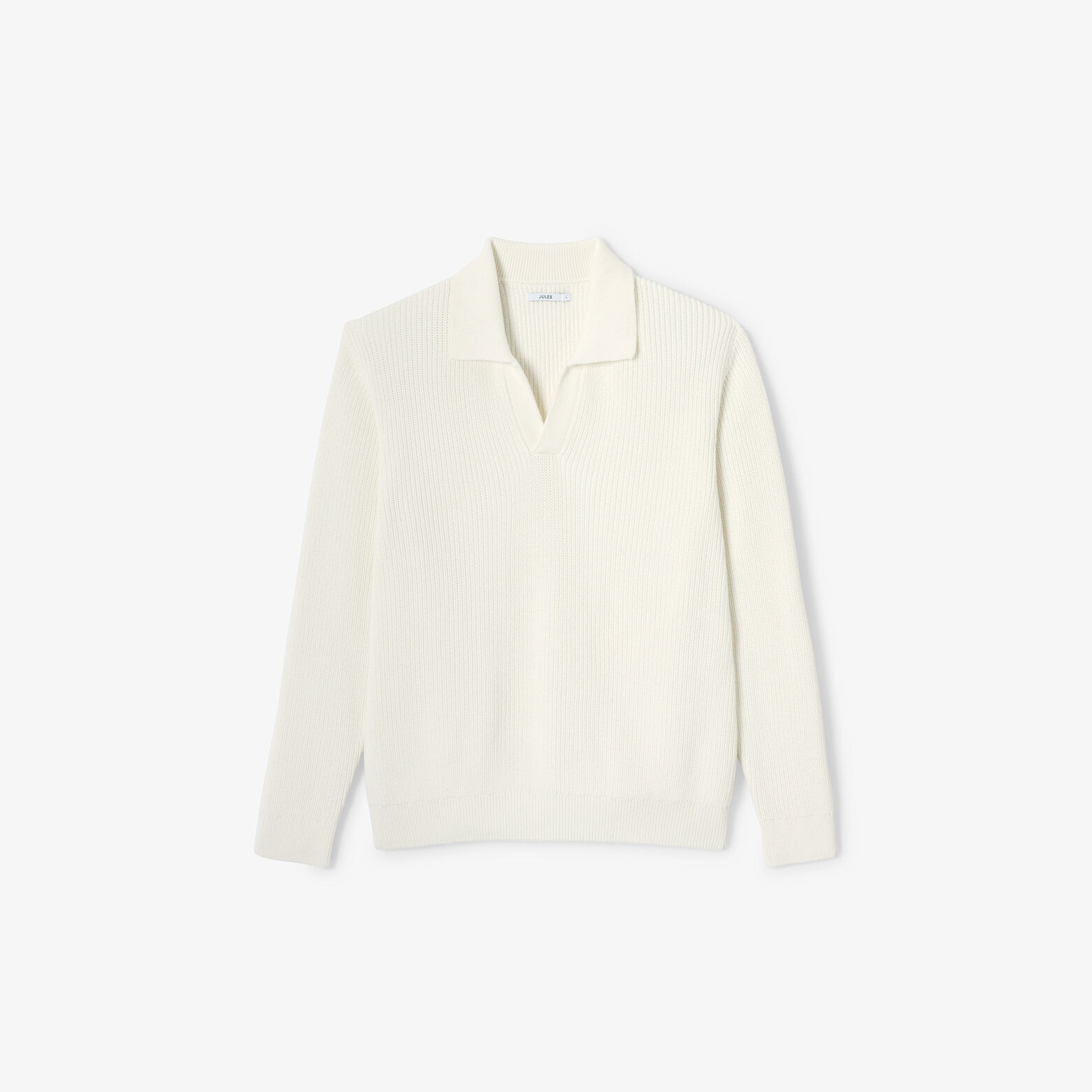 Polo en maille manches longues col resort