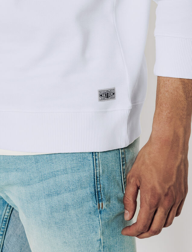 Sweat col rond texturé