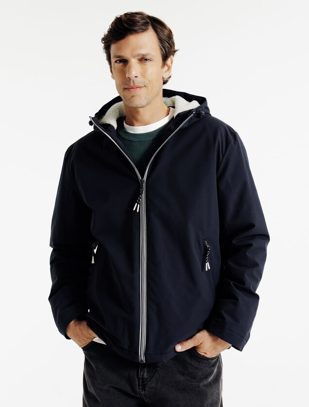 Blouson &agrave; capuche doubl&eacute; en sherpa