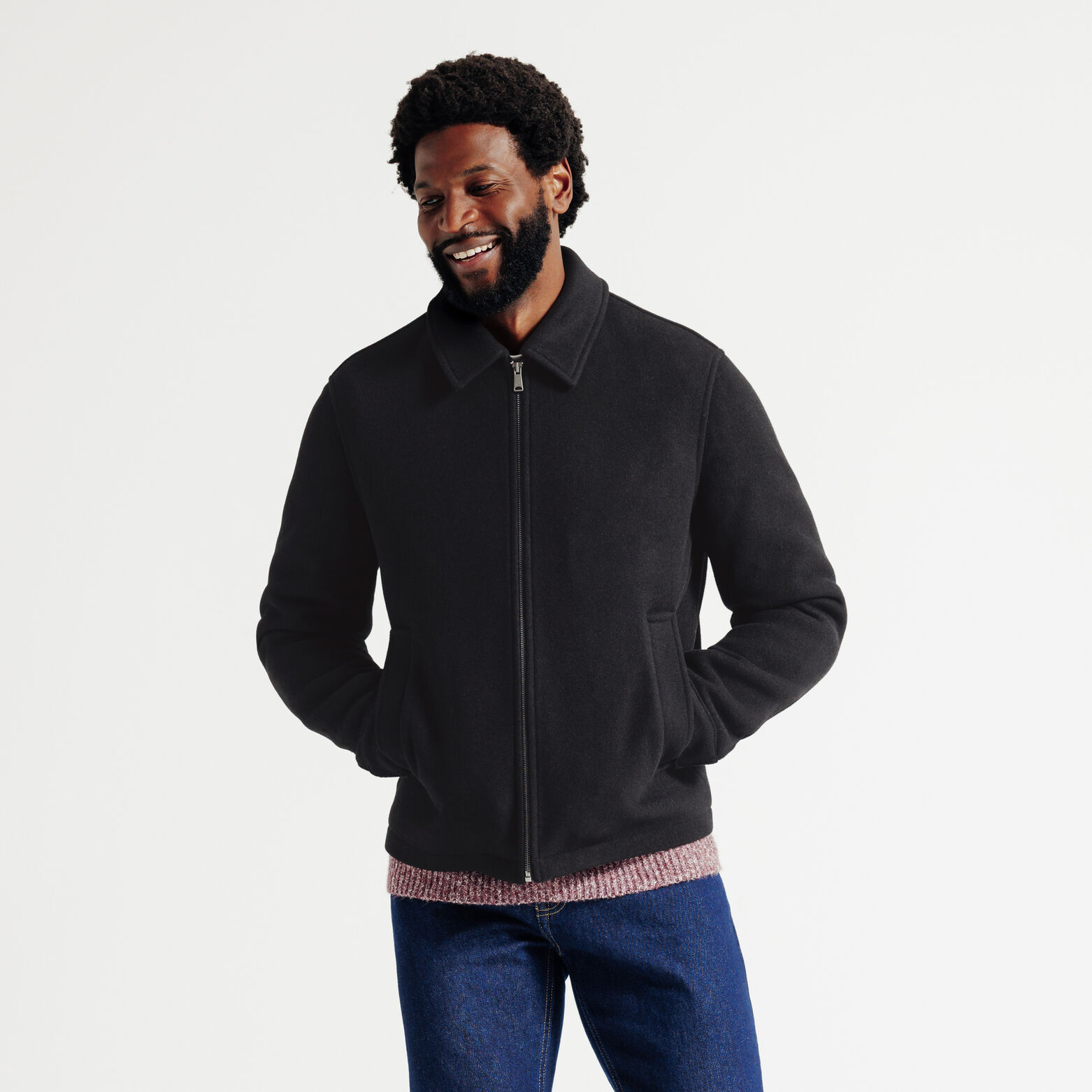 Blouson col chemise zippé