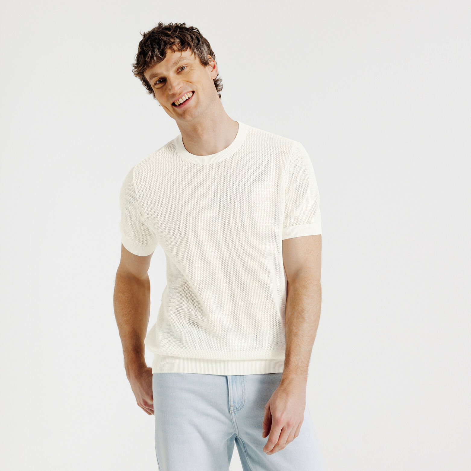 Tee shirt en maille manches courtes