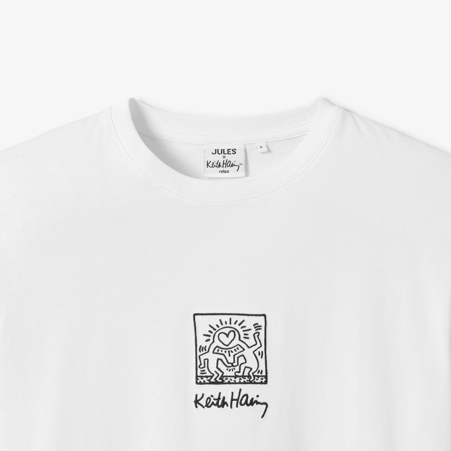 Geborduurd T-shirt relax licentie Keith Haring