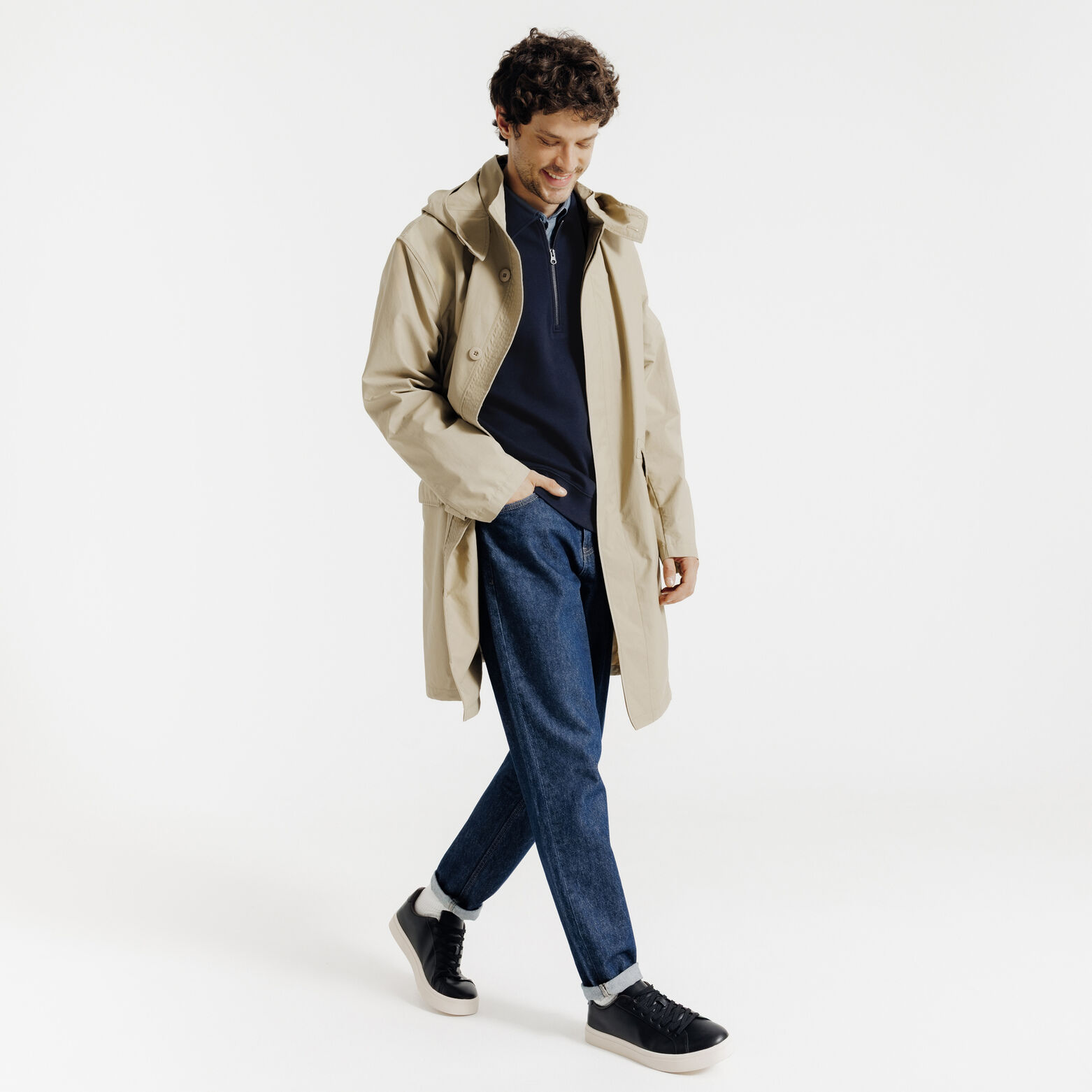 Sweater met polokraag en rits