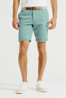 Effen chino short met riem