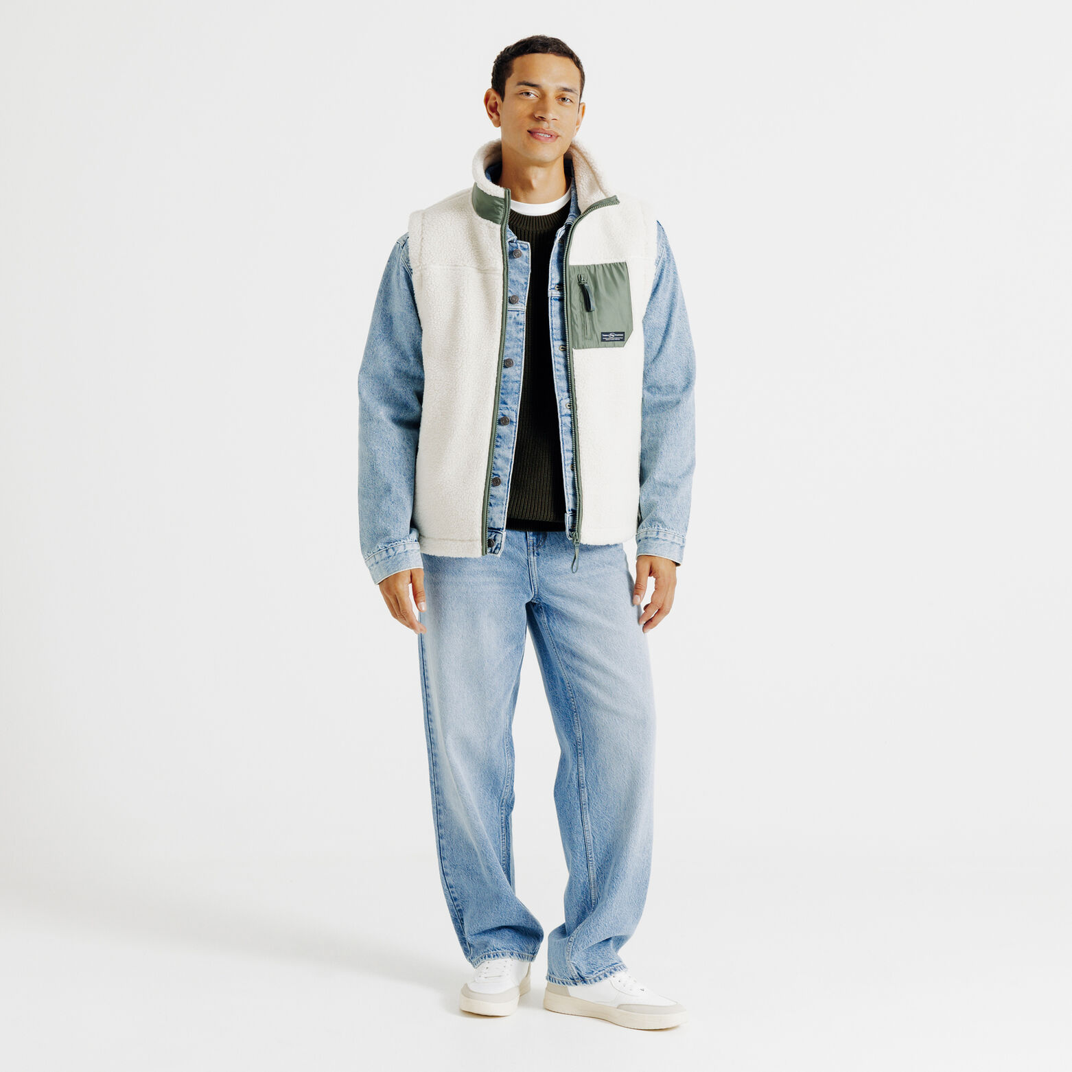 Pull col rond en côte