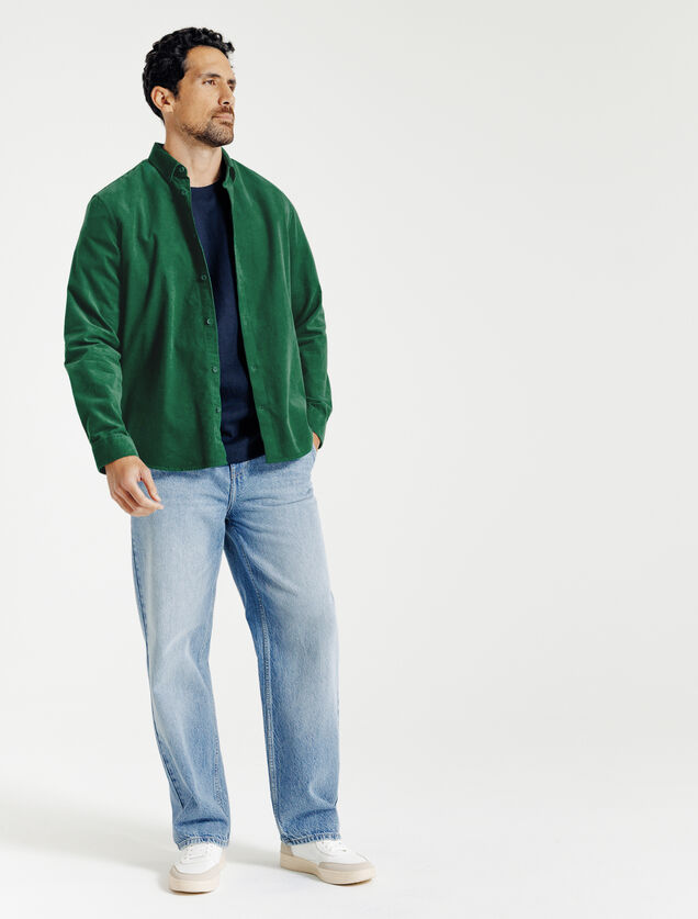 Regular fit hemd in fluweel