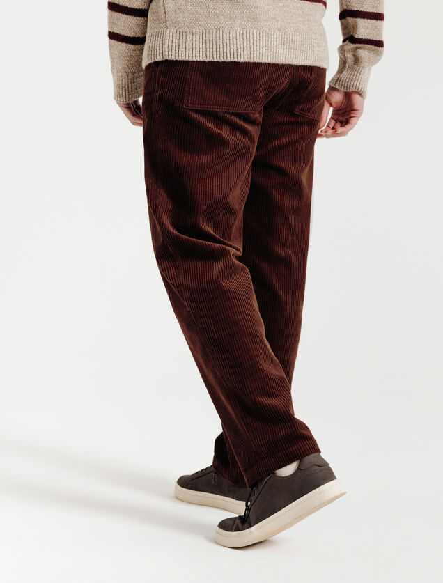 Pantalon en velours taille &eacute;lastiqu&eacute;e