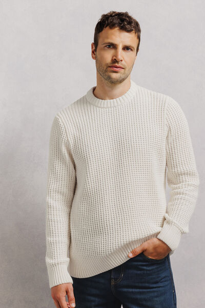Pull col rond point fantaisie en chenille