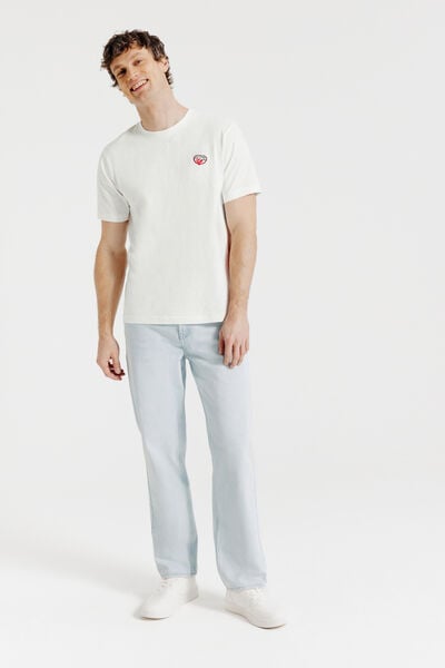 Tee shirt mati&egrave;re flamm&eacute;e broderie poitrine