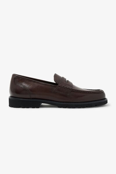 Mocassins in leer 