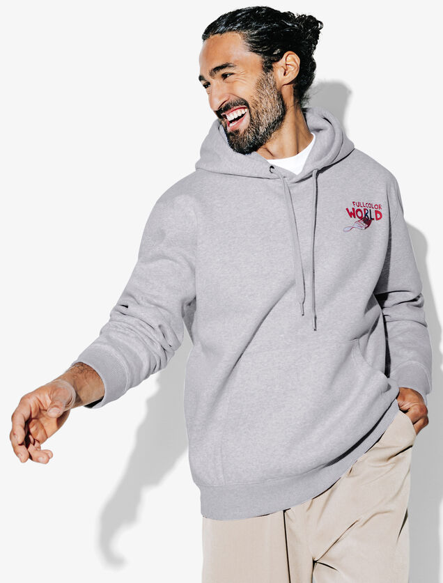 Sweat &agrave; capuche relax avec imprim&eacute; devant et dos