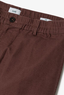 Pantalon droit m&eacute;lange coton lin