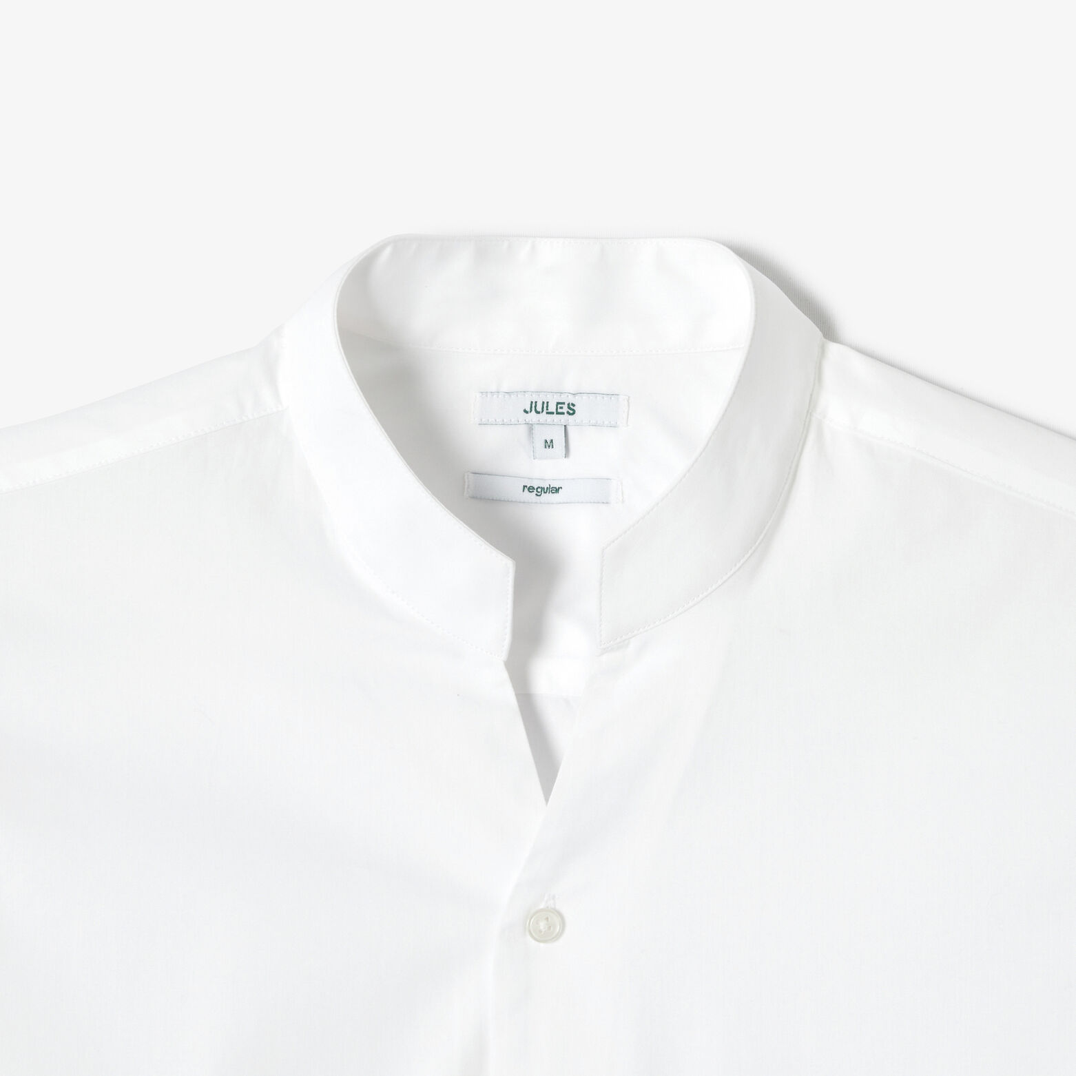 Chemise regular coton unie col mao ouvert