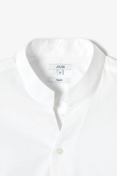 Chemise regular coton unie col mao ouvert