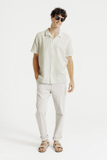 Chemisette en gaze de coton col requin