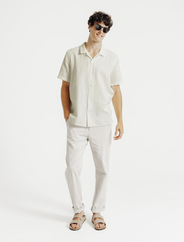 Chemisette en gaze de coton col requin