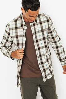 Chemise en coton flanelle &agrave; carreaux