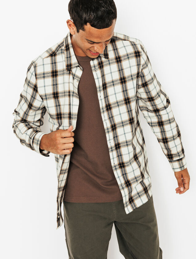 Chemise en coton flanelle &agrave; carreaux