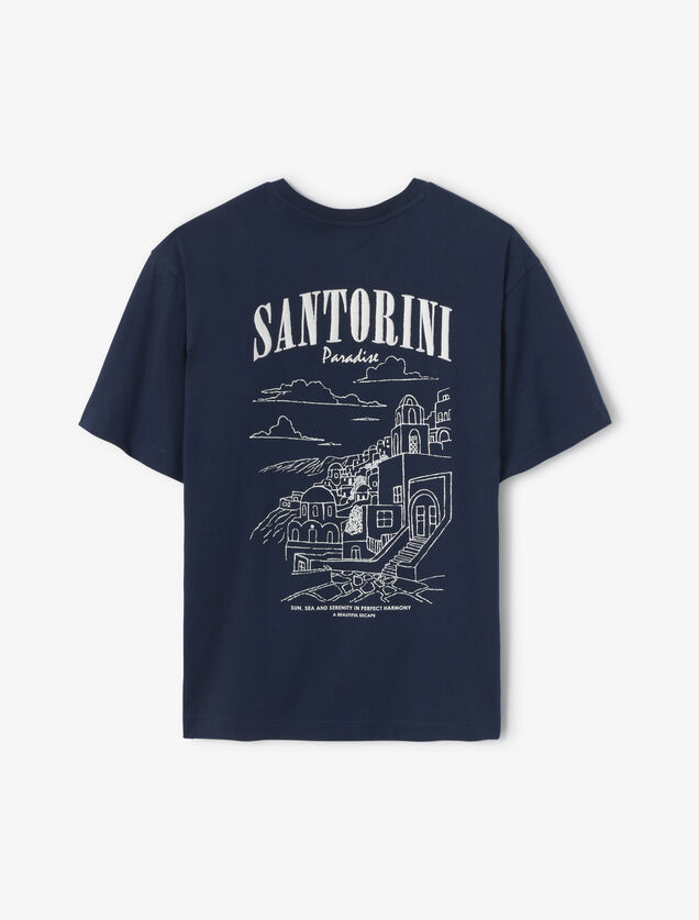 Tee shirt imprimé devant dos paysage