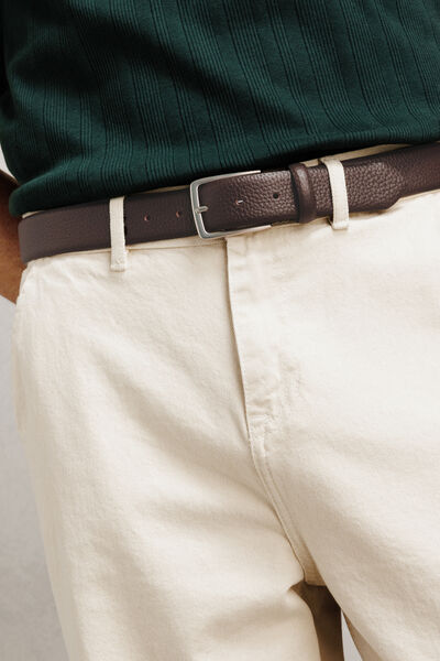 Ceinture en cuir grain&eacute;e