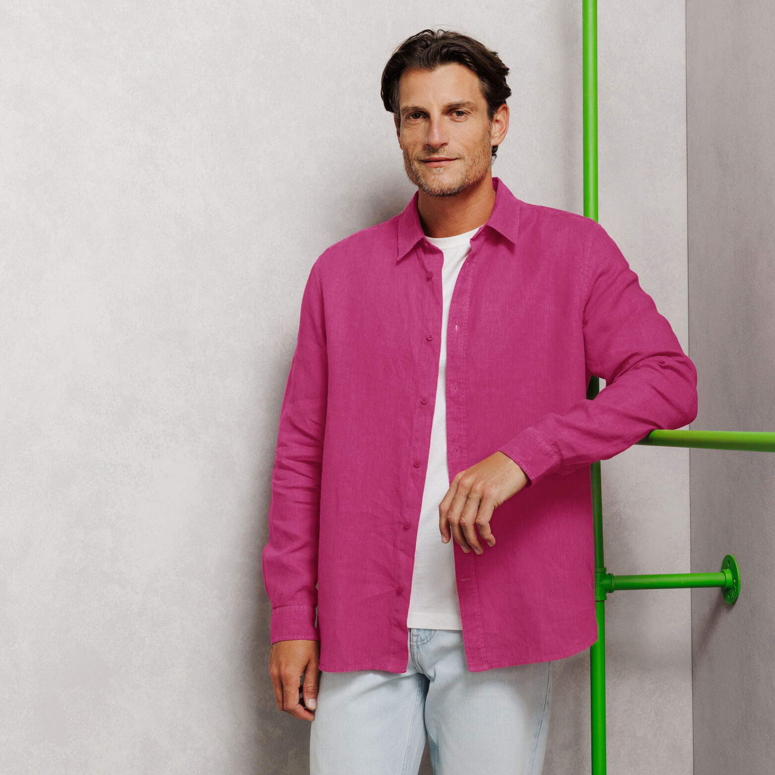 Chemise 100% lin regular unie