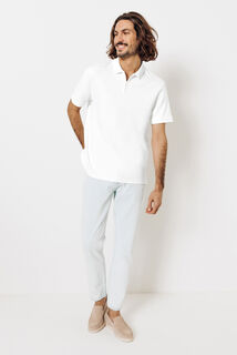 Polo manches courtes textur&eacute; col zipp&eacute;