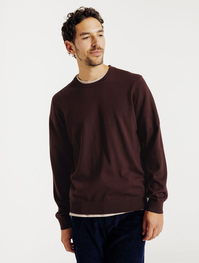 Trui ronde hals in merinos