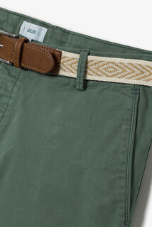 Bermuda chino uni avec ceinture