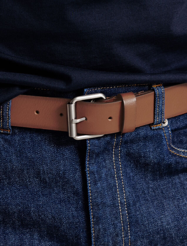 Ceinture large en cuir
