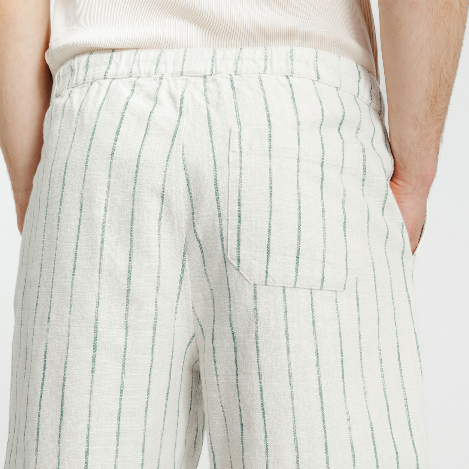 Gestreepte bermuda met elastische tailleband