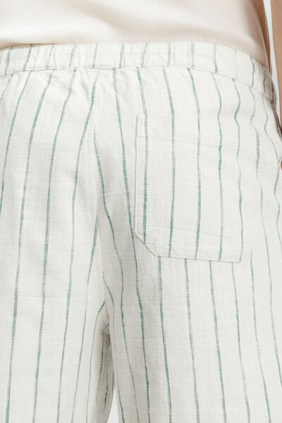 Gestreepte bermuda met elastische tailleband