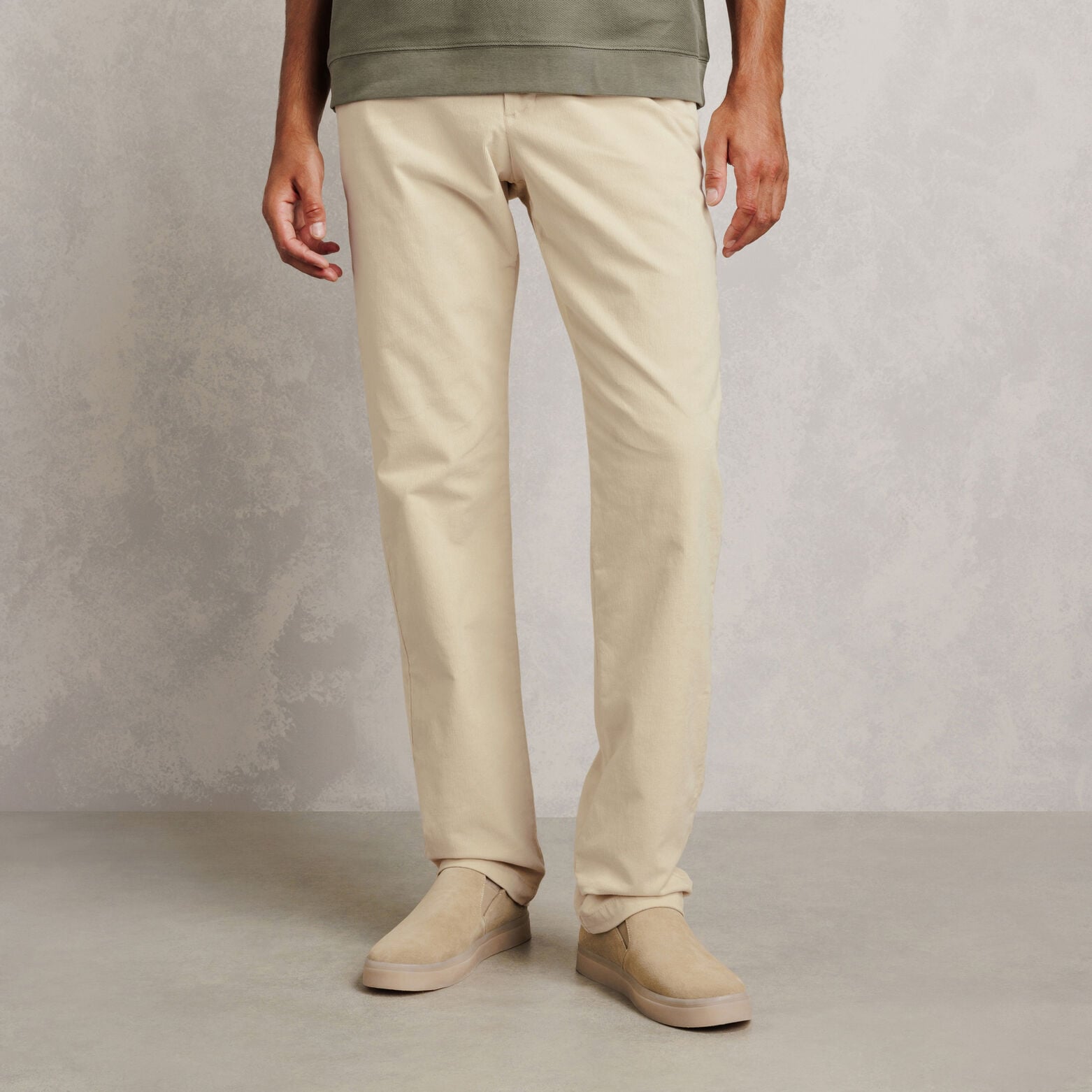 Fluwelen straight chinobroek