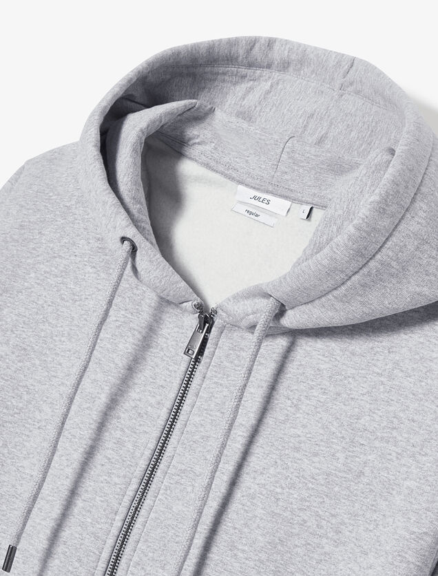 Sweat à capuche zippé uni
