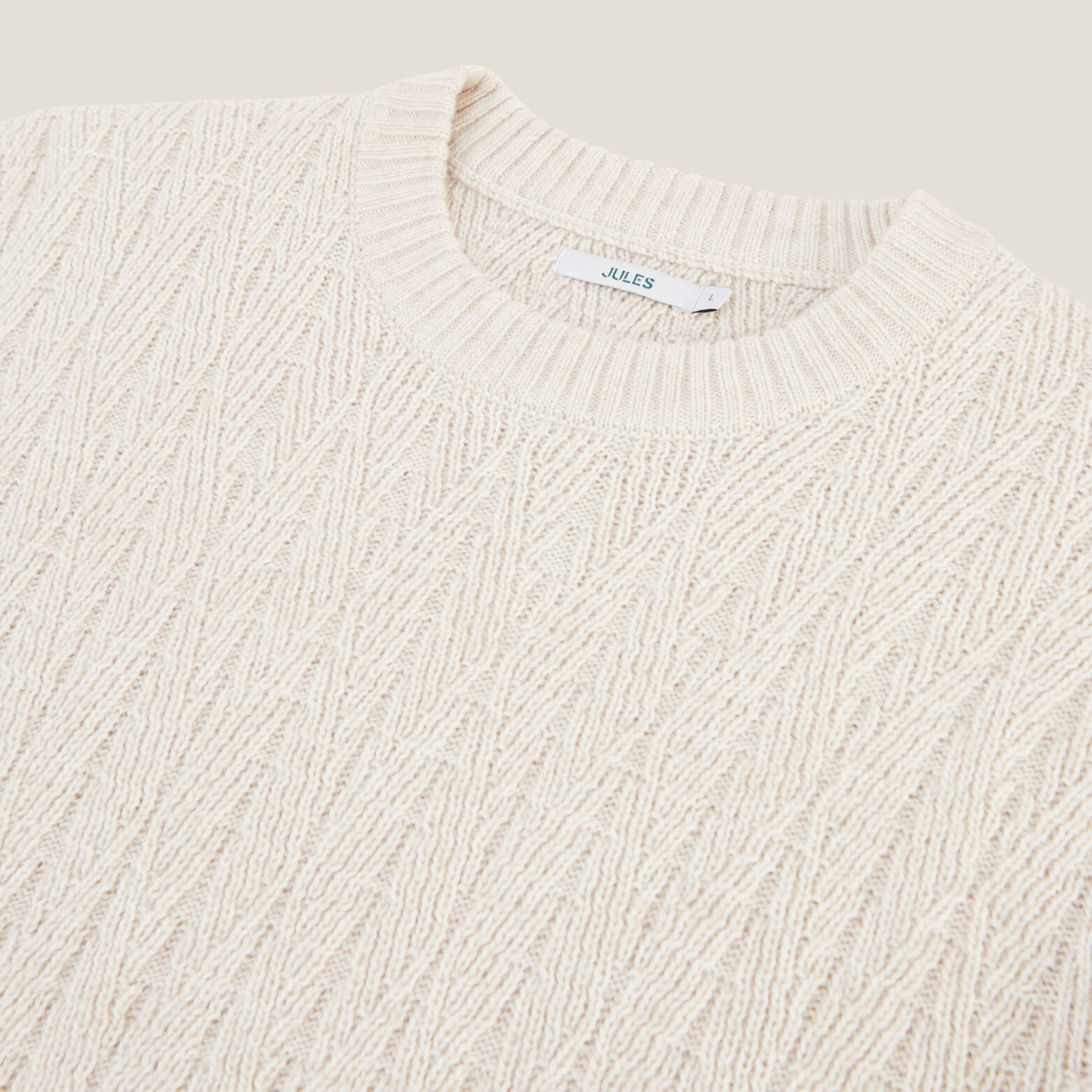 Pull col rond torsade