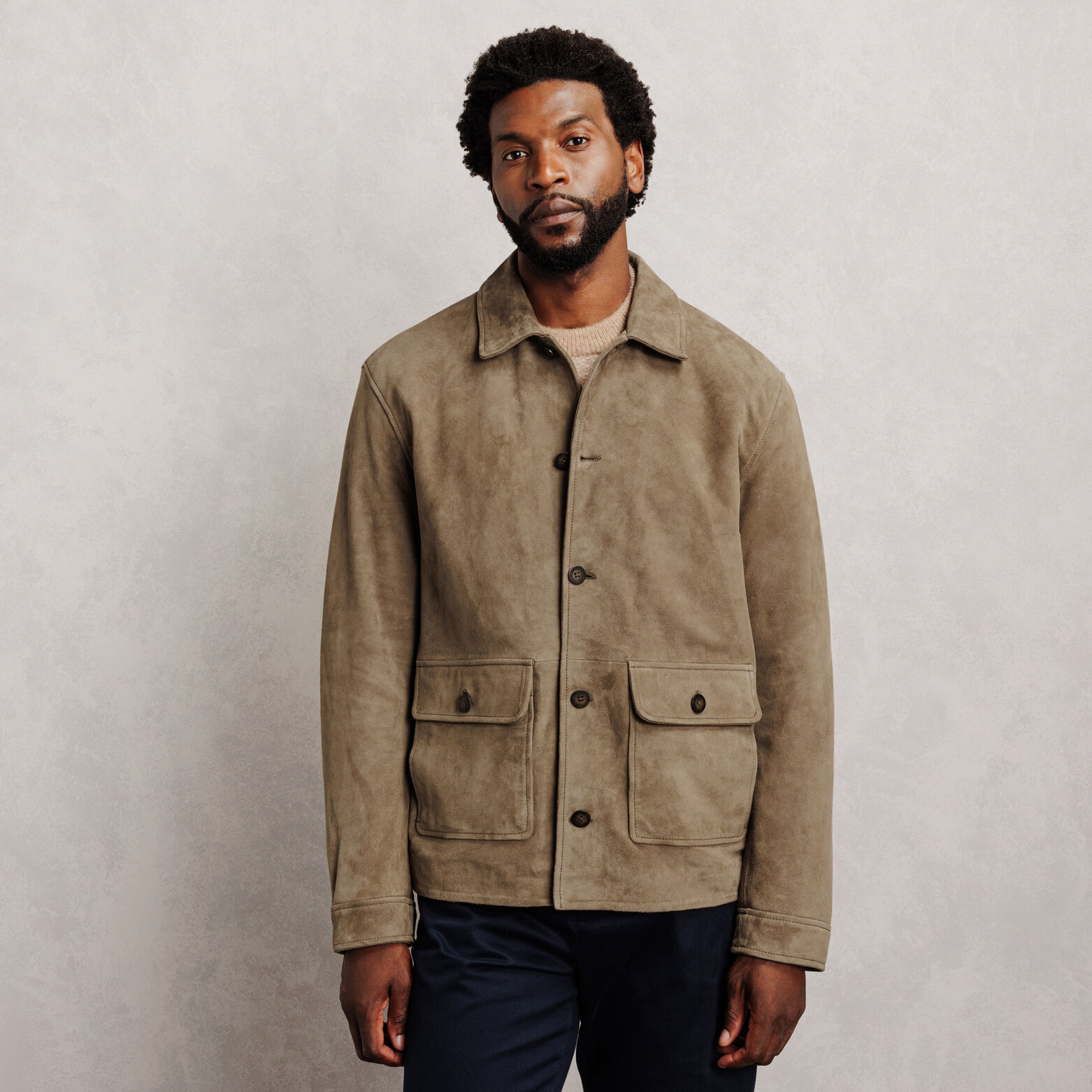 Blouson 100% cuir col chemise