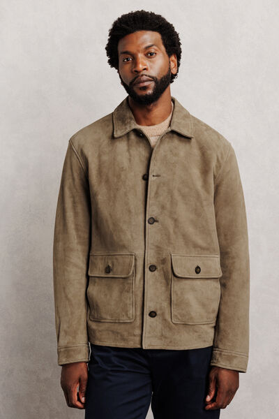 Blouson 100% cuir col chemise