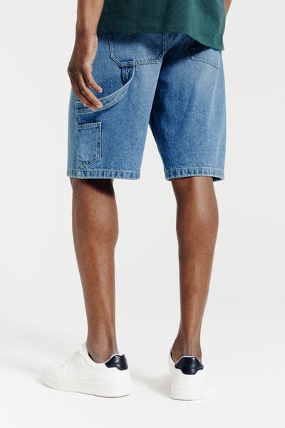 Baggy denim bermuda